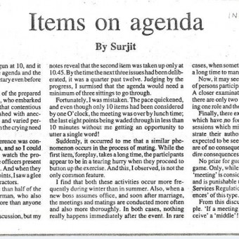 Pic of Items on agenda